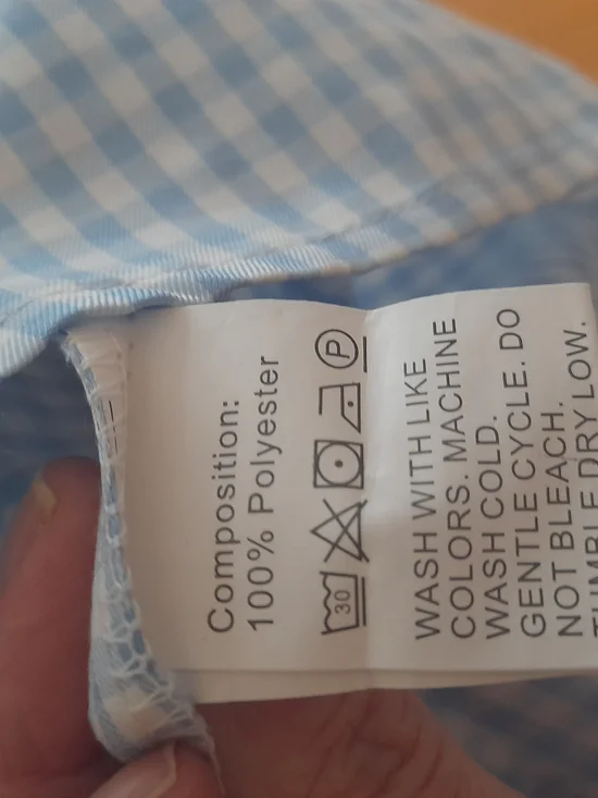 Blue Gingham Button-Front Mini Dress - Picture 7 of 7